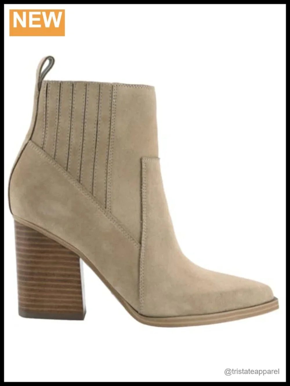Marc Fisher Women's Marela Suede Pointy Toe Block Heel Ankle Booties Pull-On